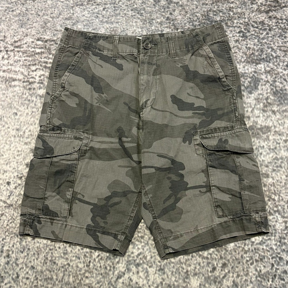 Sonoma Camo Cargo Shorts Mens 31 Gray Camouflage Utility Outdoor Skater Y2K